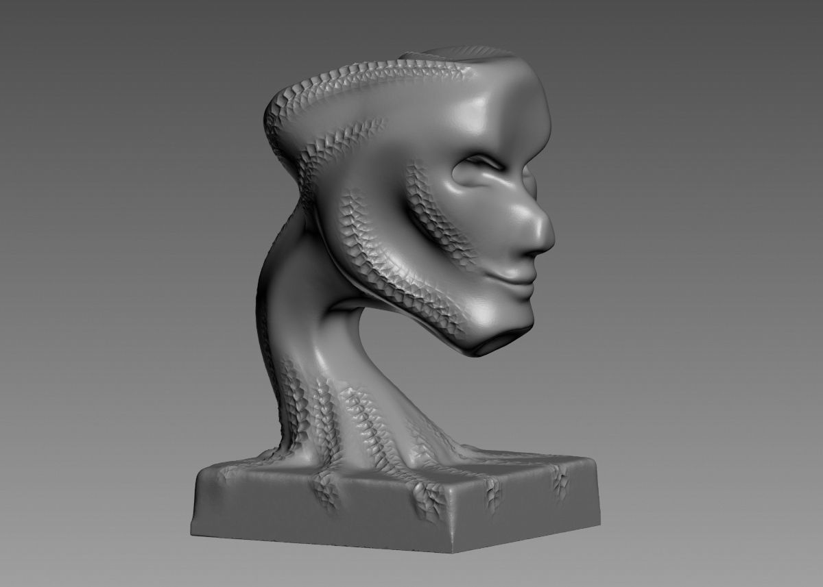 Modern concept head sculpture 3d print model 3D model 3D printable