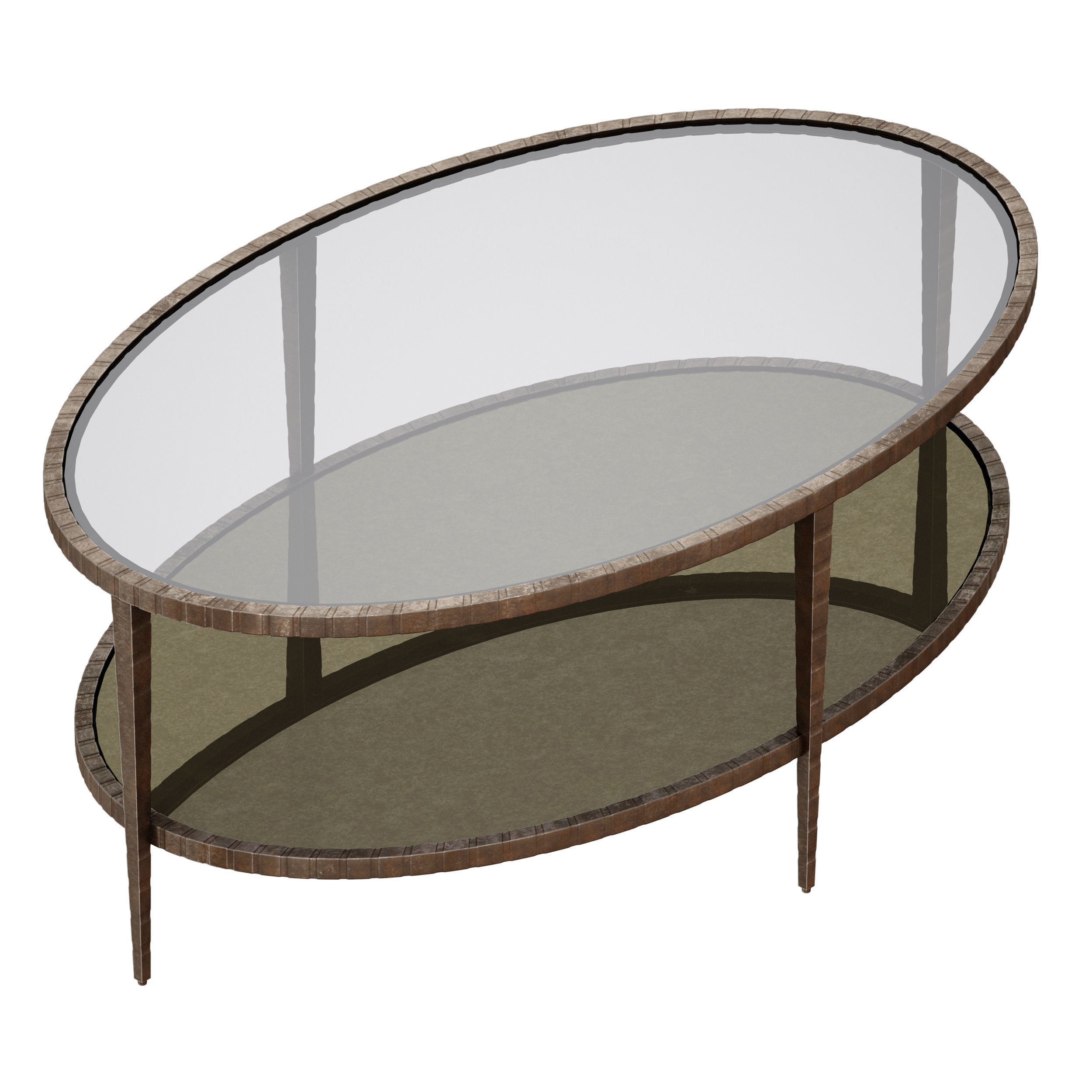 Clairemont Oval Coffee Table Crate and Barrel 3D model CGTrader