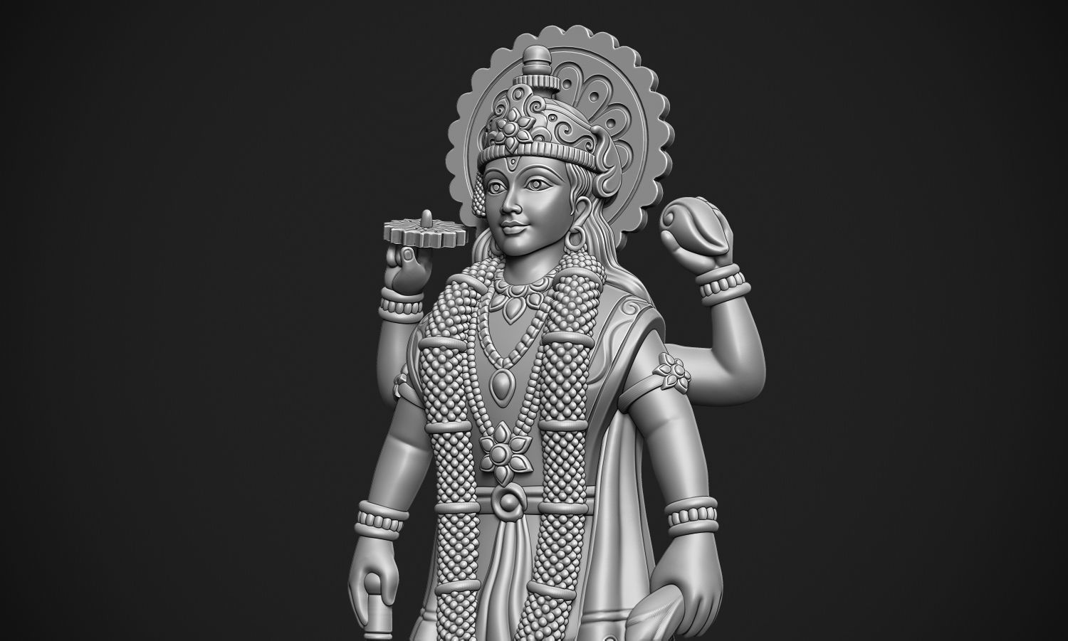 Vishnu Ji Idol 3D model 3D printable CGTrader