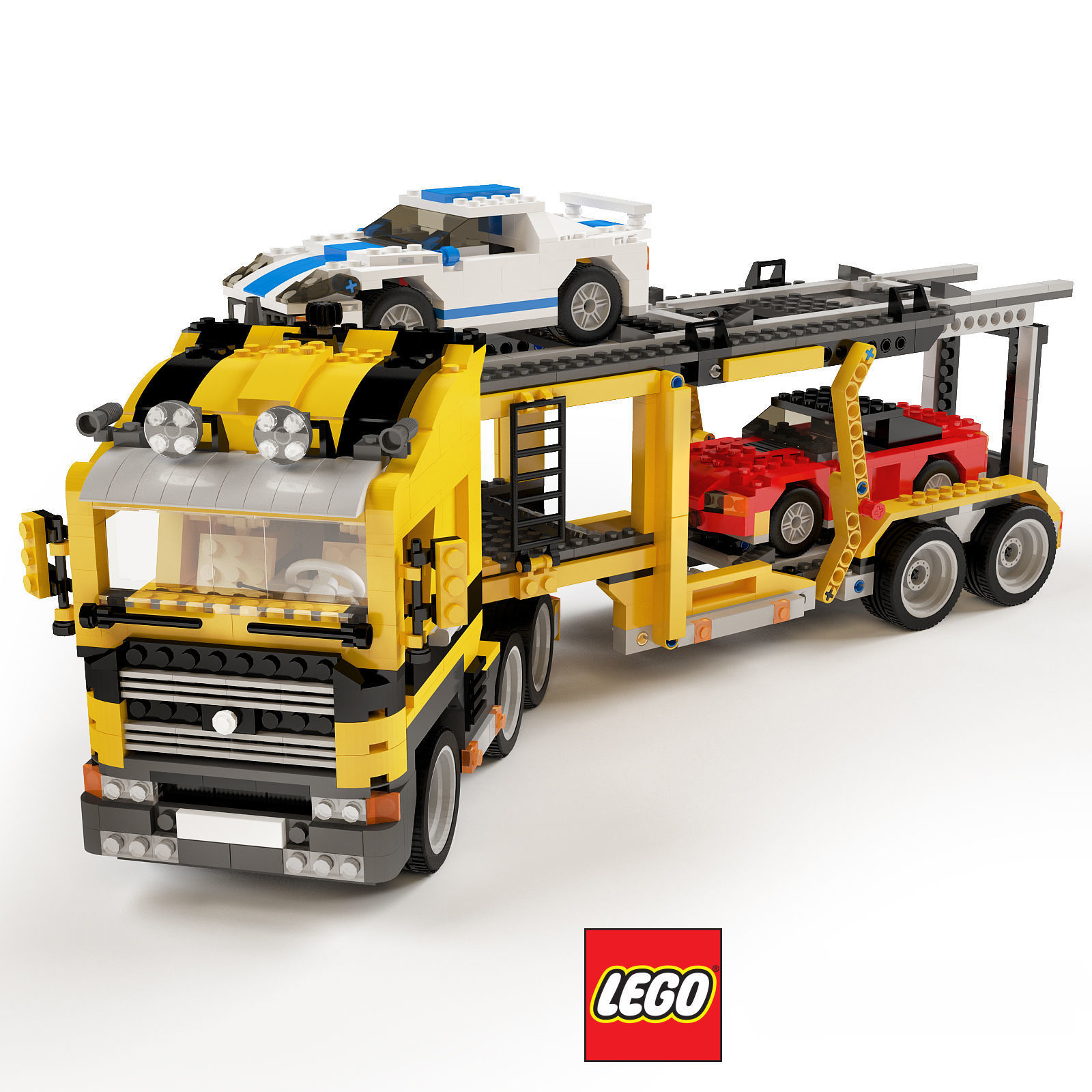 3D Lego car transporter CGTrader