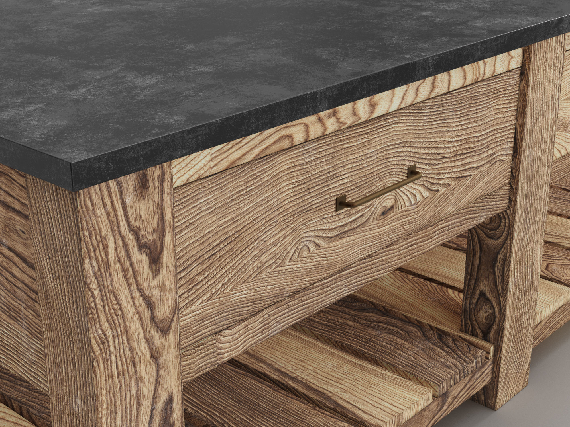 Pottery Barn Parker 50inch Reclaimed Wood Coffee Table 3D model