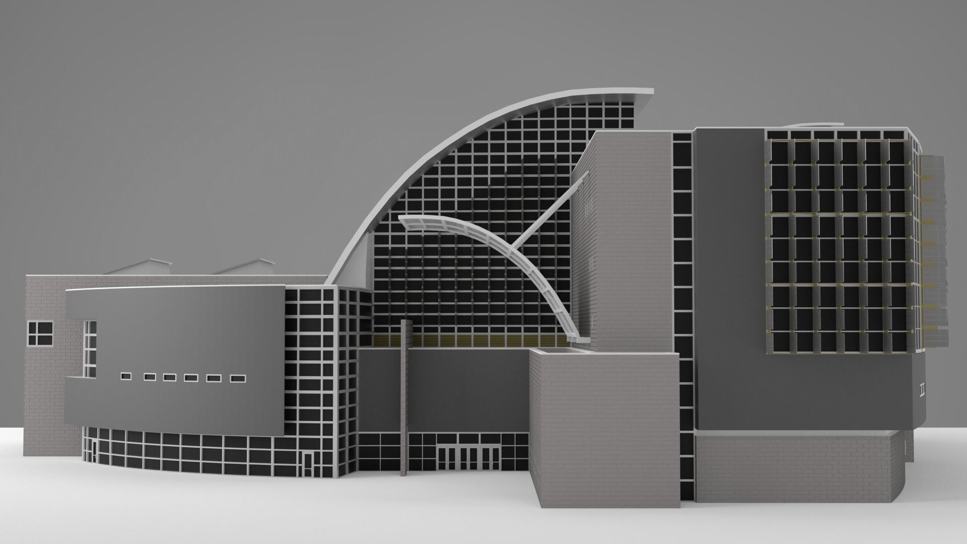 Modern City Architecture Low-poly 3D model