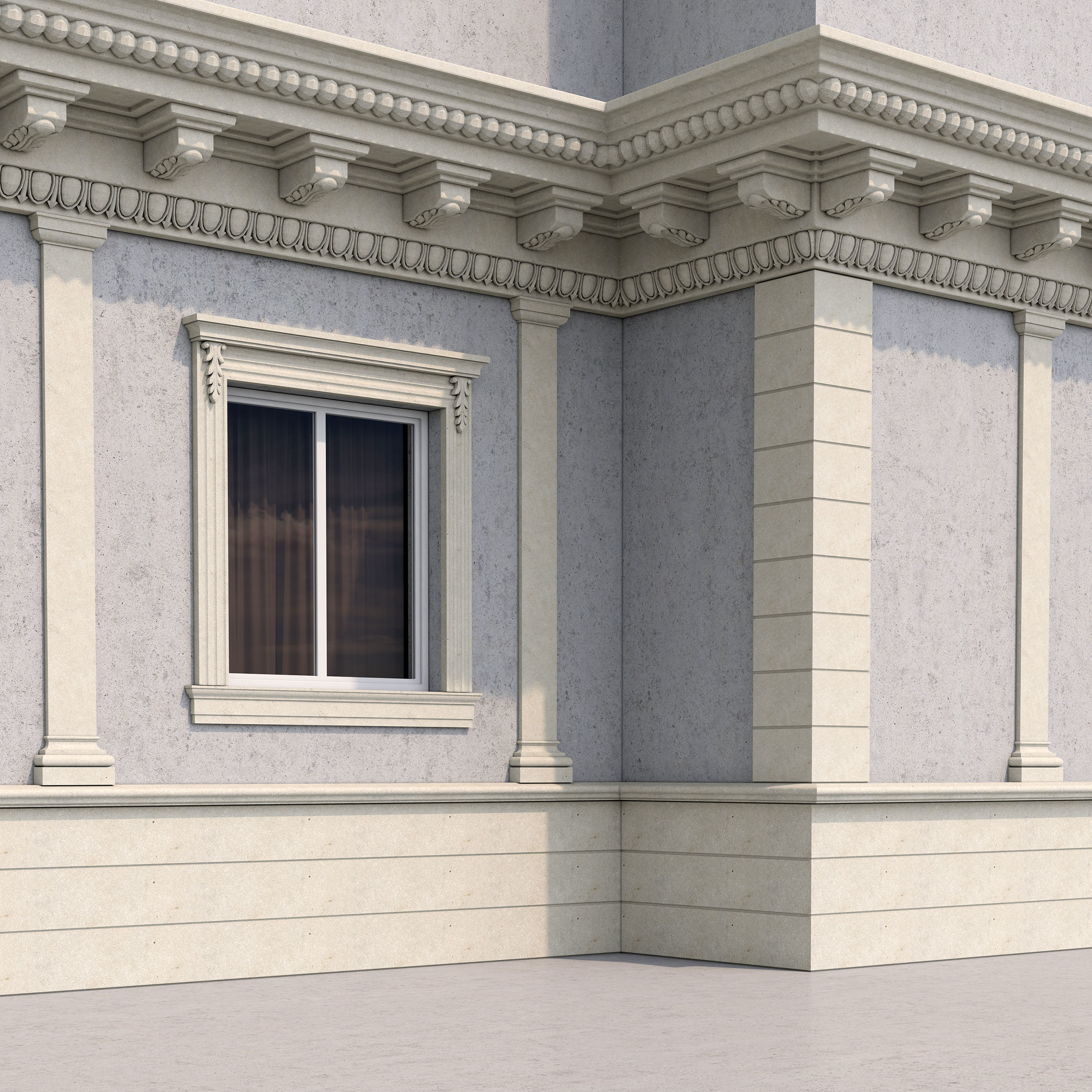 3D model Facade classic style 3 VR / AR / low-poly | CGTrader