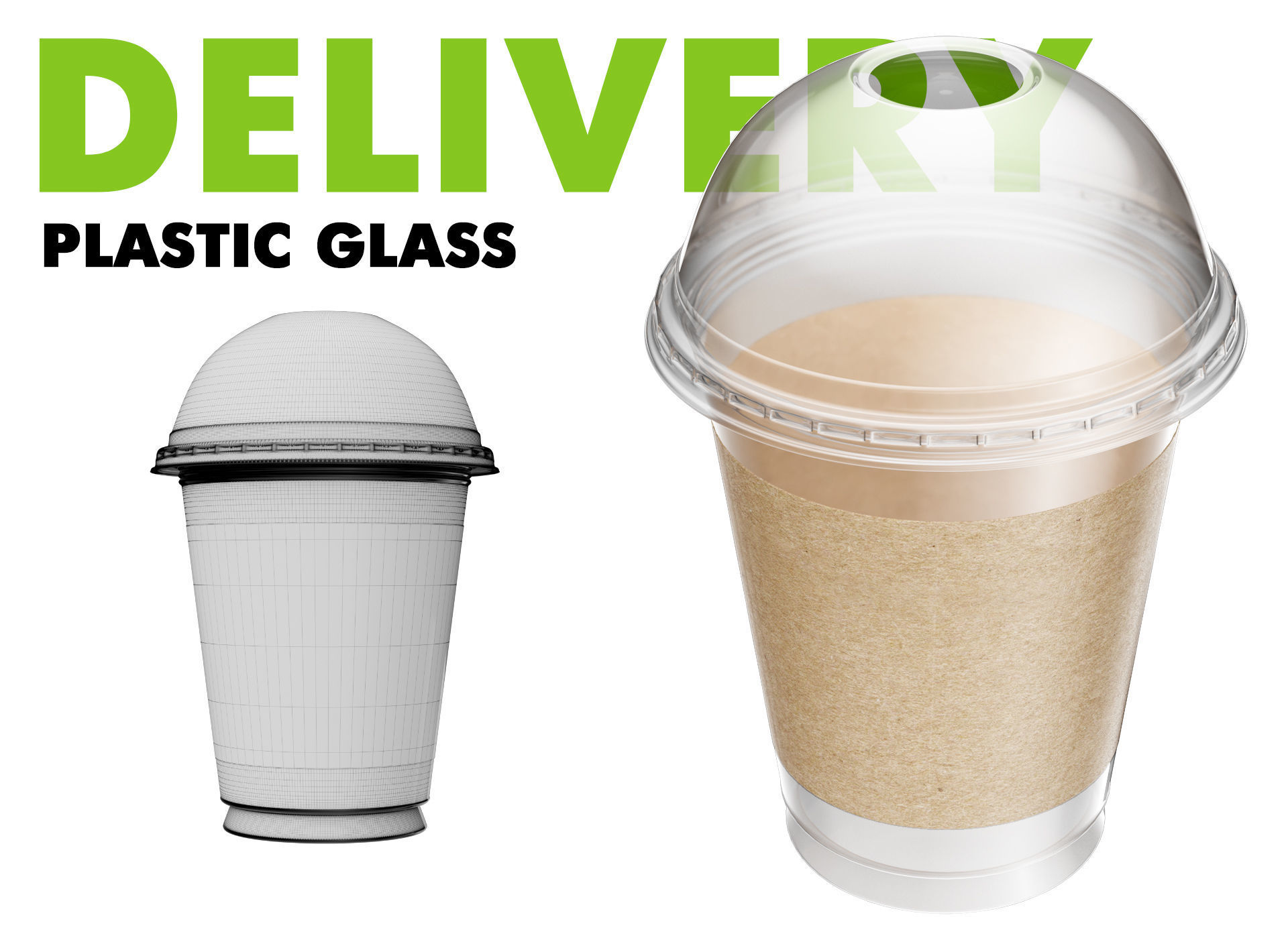 Delivery Plastic Glass Big 3D model