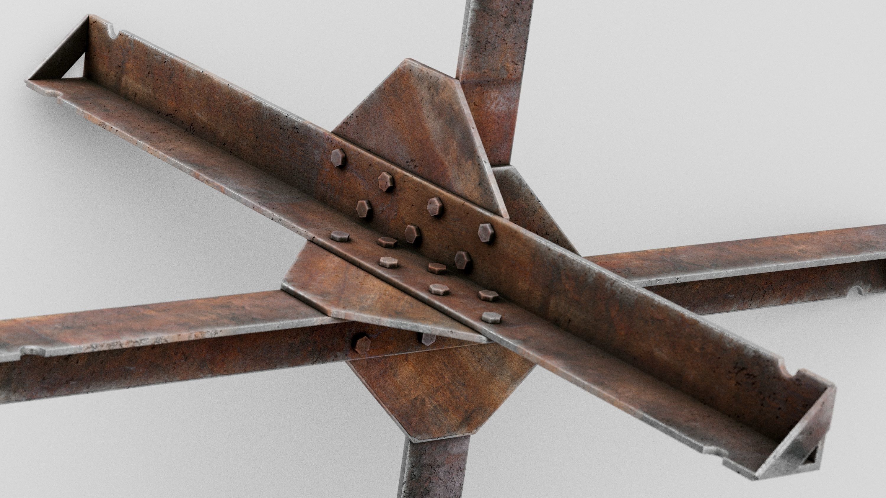 Czech Hedgehog Anti Tank Obstacle Rusty 3D 3D model | CGTrader