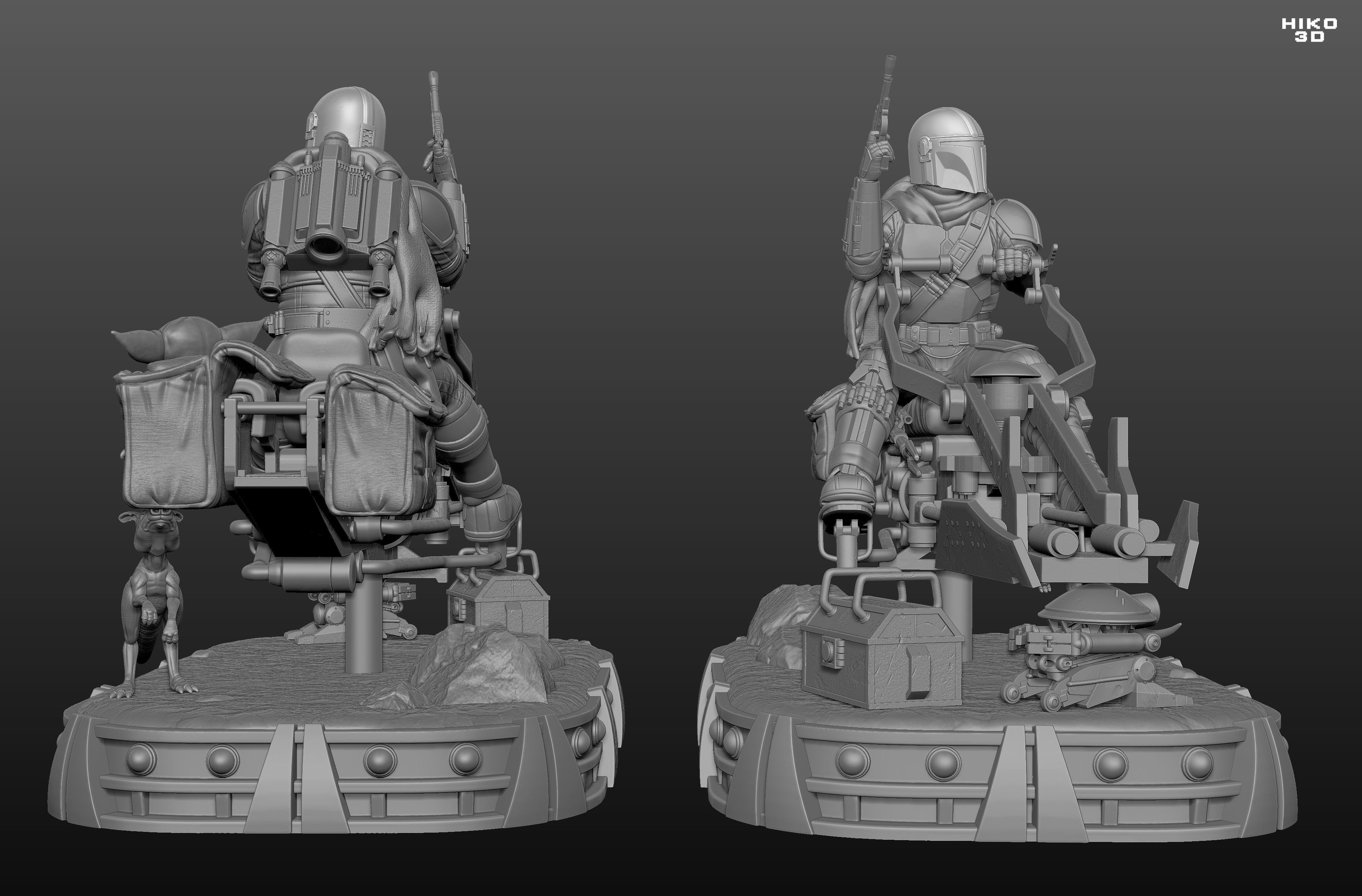 The Mandalorian Diorama 1-6 Scale - 3D model 3D printable | CGTrader