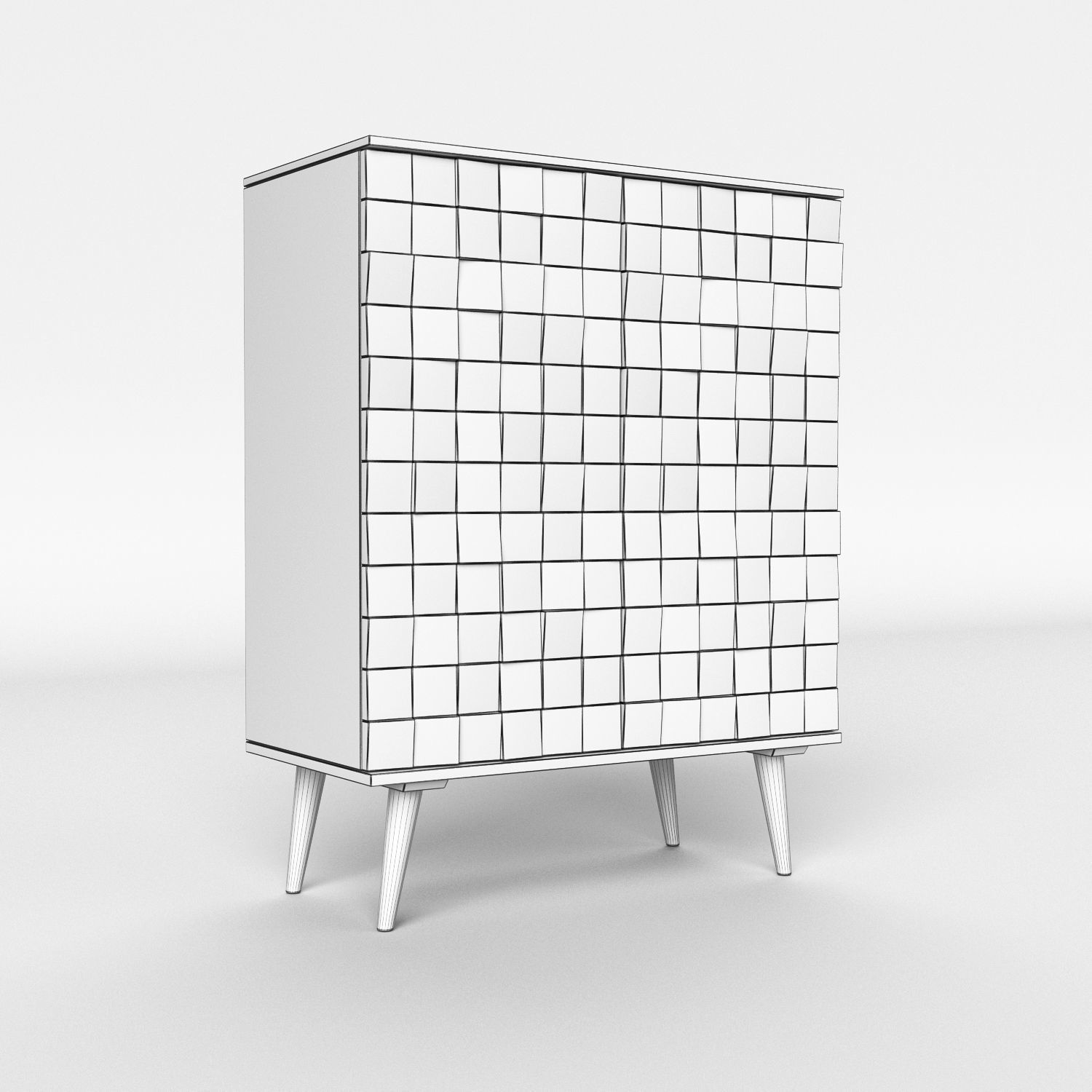 Zara Home Wooden Faceted Sideboard 3D model CGTrader