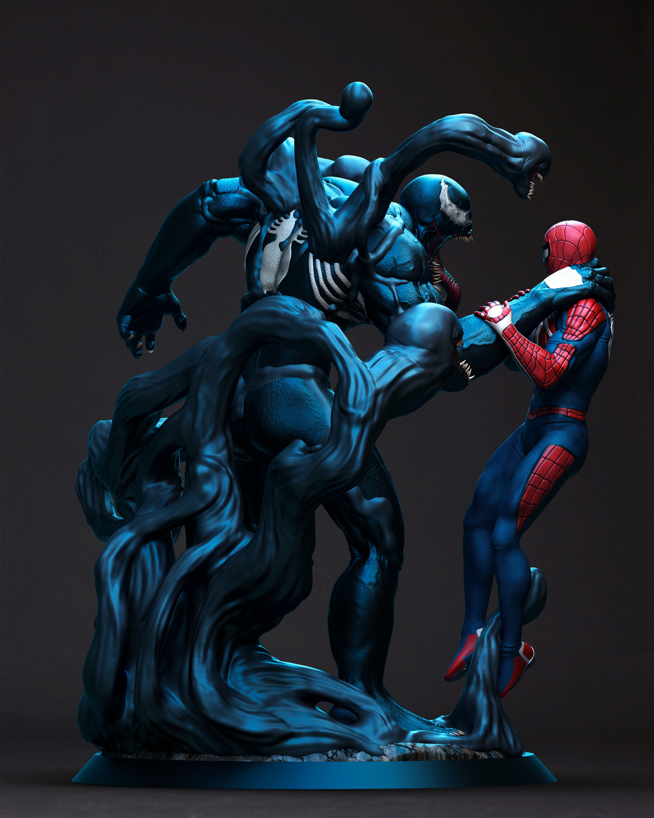 Venom vs Spiderman 3D print model 3D model 3D printable | CGTrader