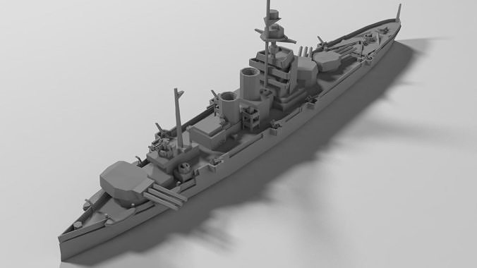 Warship british battleship 3D model 3D printable | CGTrader