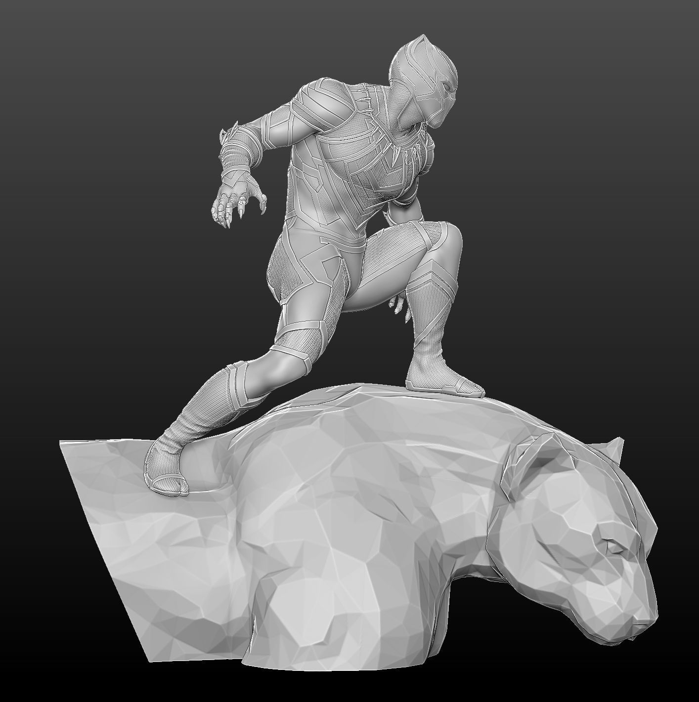 3d Printable Black Panther Statue