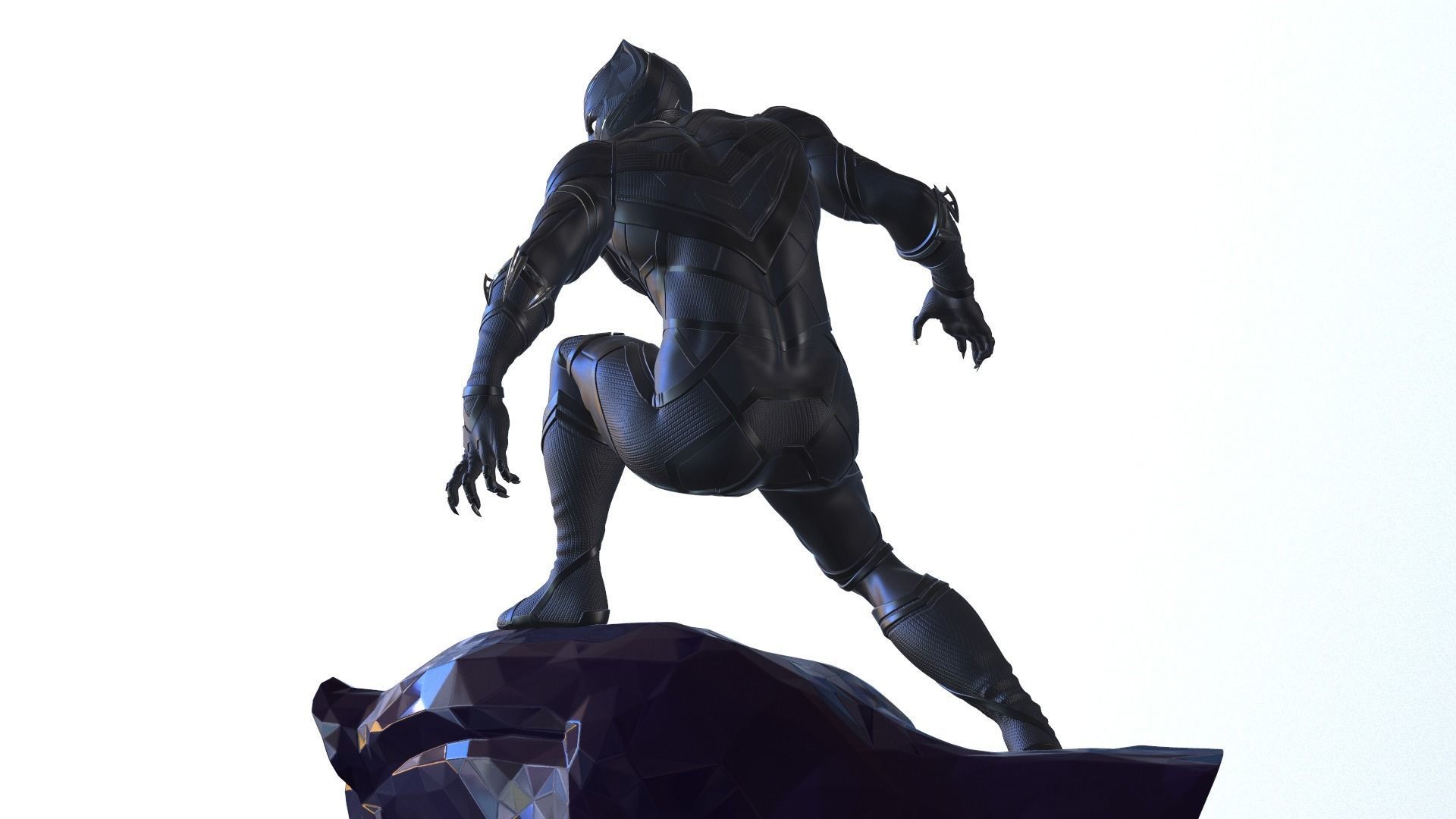 Black Panther Statue 3D Print Ready 3D model 3D printable | CGTrader