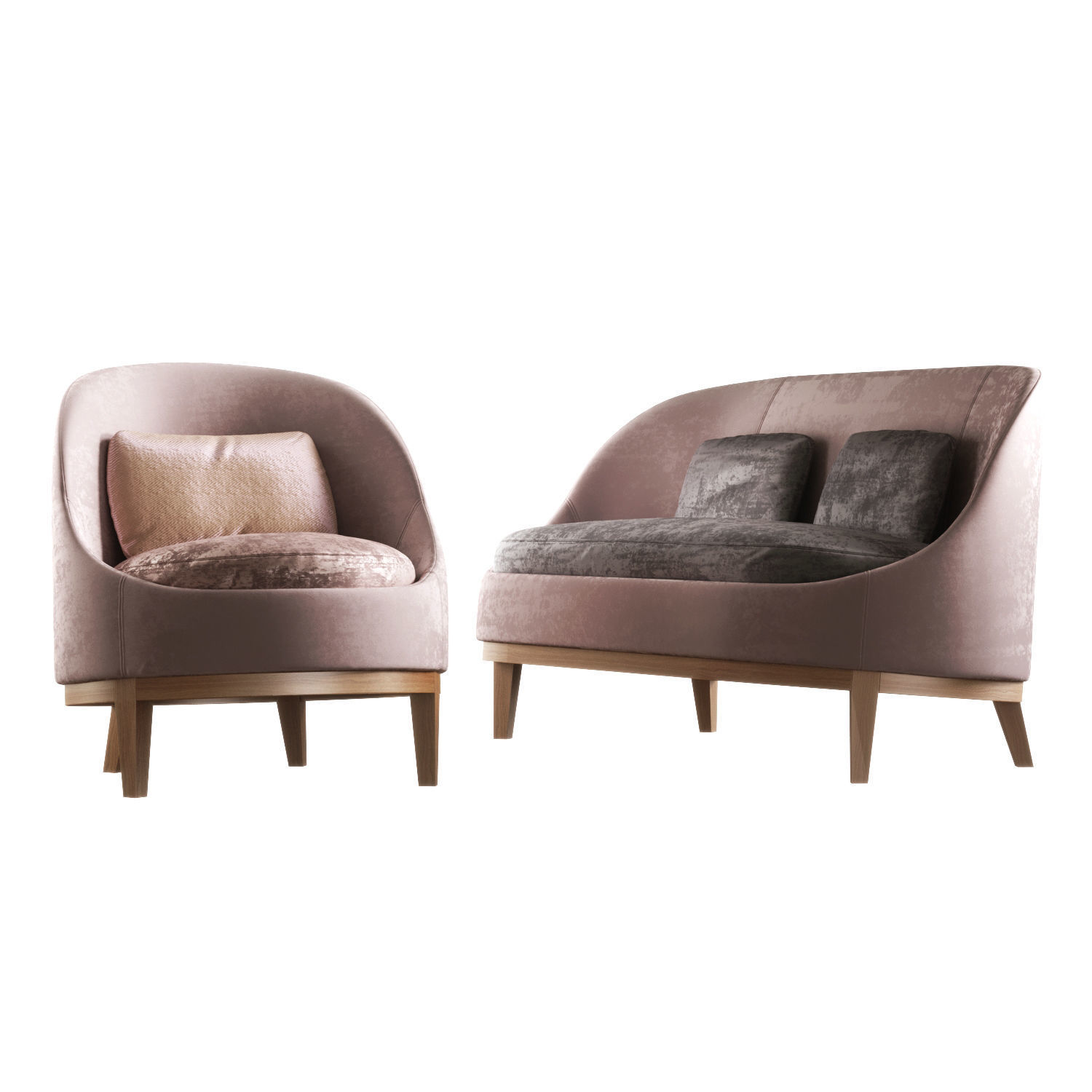 Piet Boon BELLE armchair and loveseat sofa SET 3D model