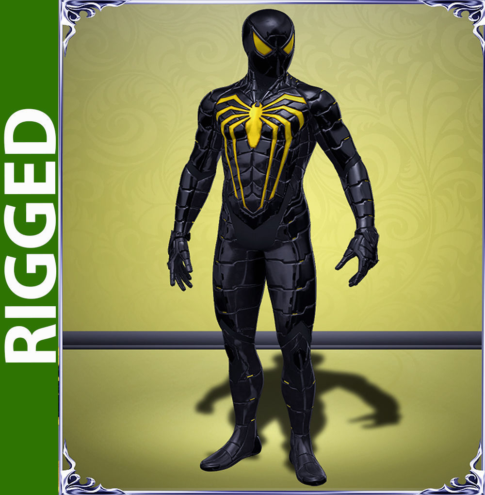 Spiderman Anti 3D Rigged Model 3D model