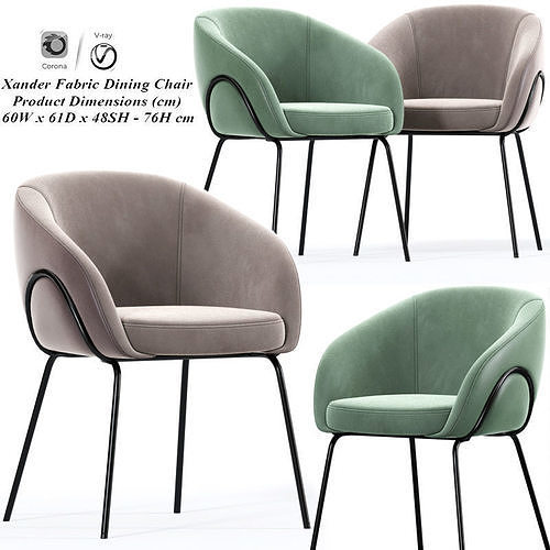Xander Dining Chair 3D model CGTrader
