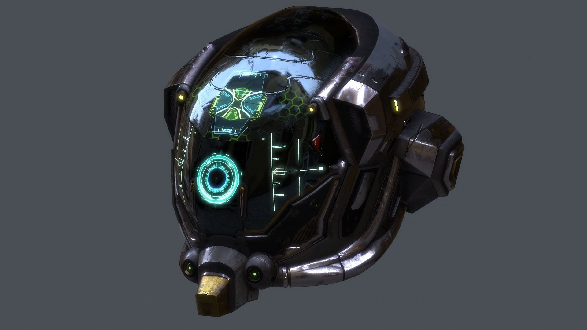 realtime Cyberpunk Helmet Model 2 CGTrader