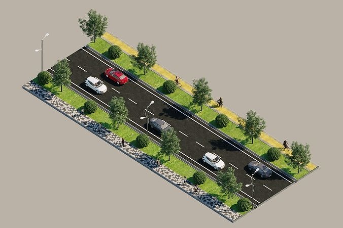 Road types Remastered ID002 free 3D model | CGTrader