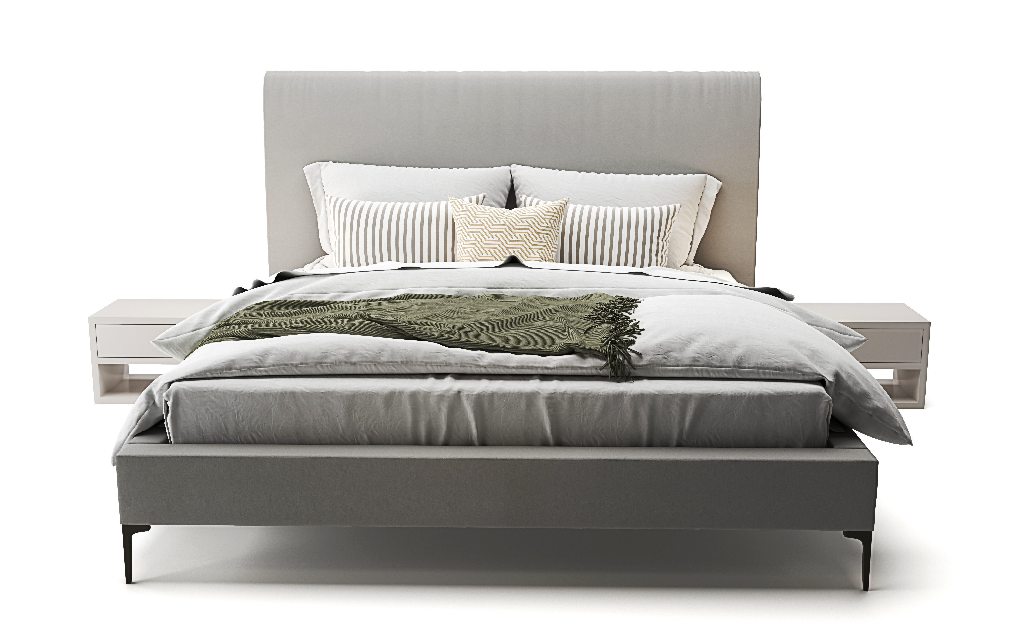 Andes Deco Upholstered Bed 3D model CGTrader