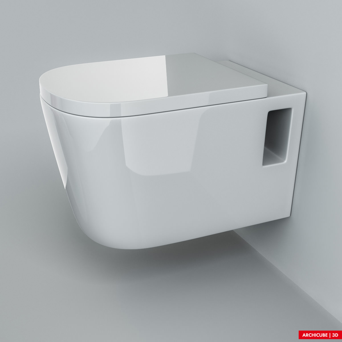 Wallmounted Toilet 02 3D model CGTrader