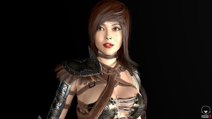 Gladiator Female Low-poly 3D model