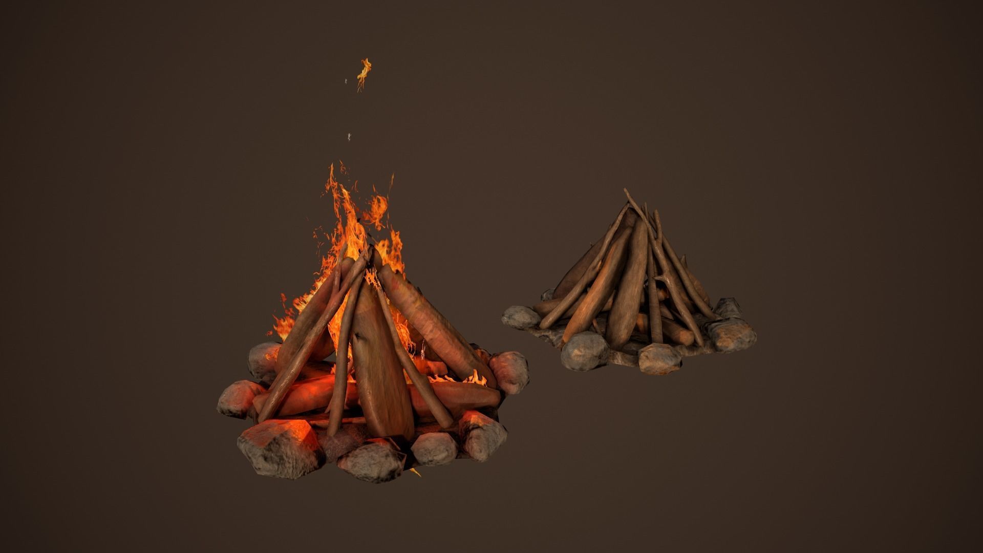Campfire free VR / AR / low-poly 3D model animated | CGTrader