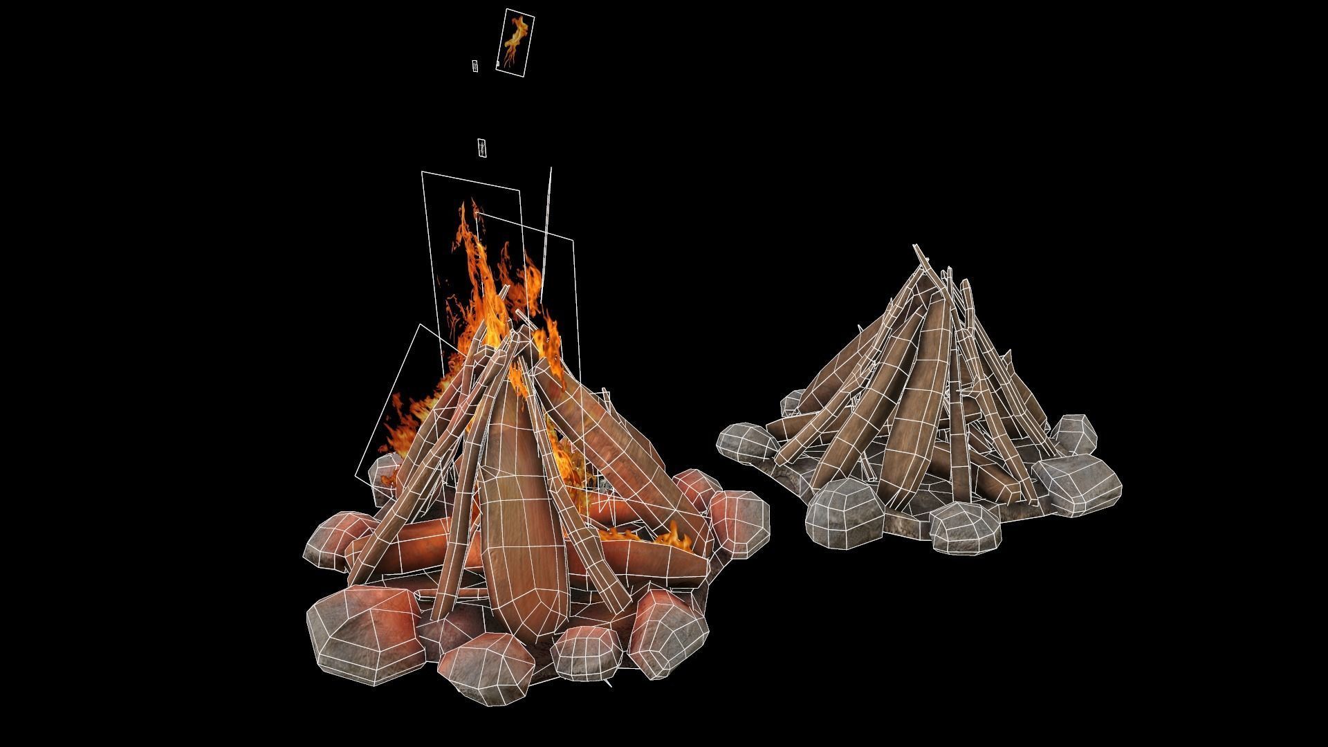 Campfire free VR / AR / low-poly 3D model animated | CGTrader