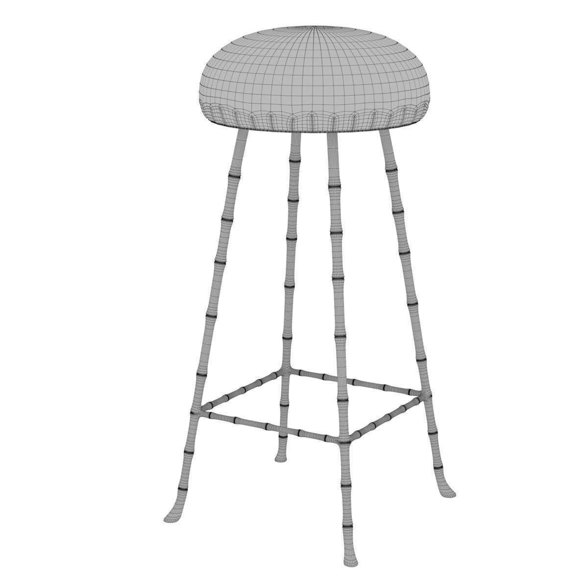 Rose uniacke high upholstered bar stool 3D model CGTrader
