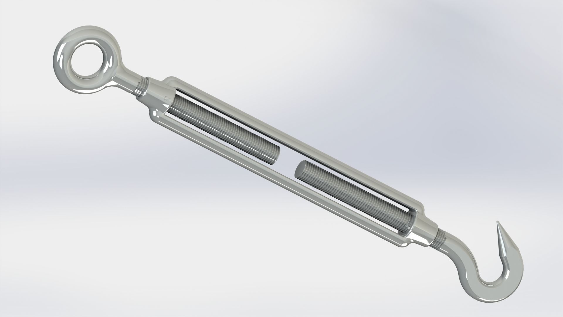 Turnbuckle M12x200 3D model CGTrader