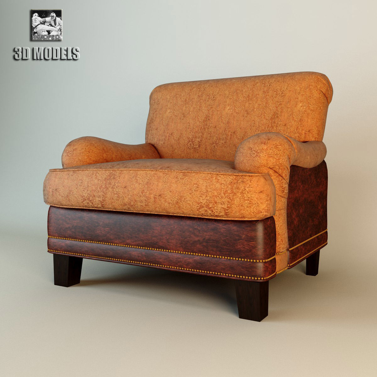 francesco molon upholstered armchair 3D model | CGTrader