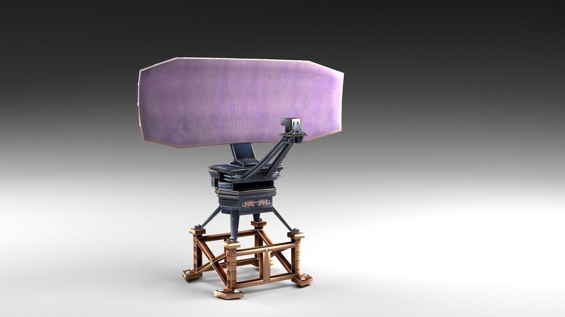 Cartoon radar antenna 3D asset CGTrader