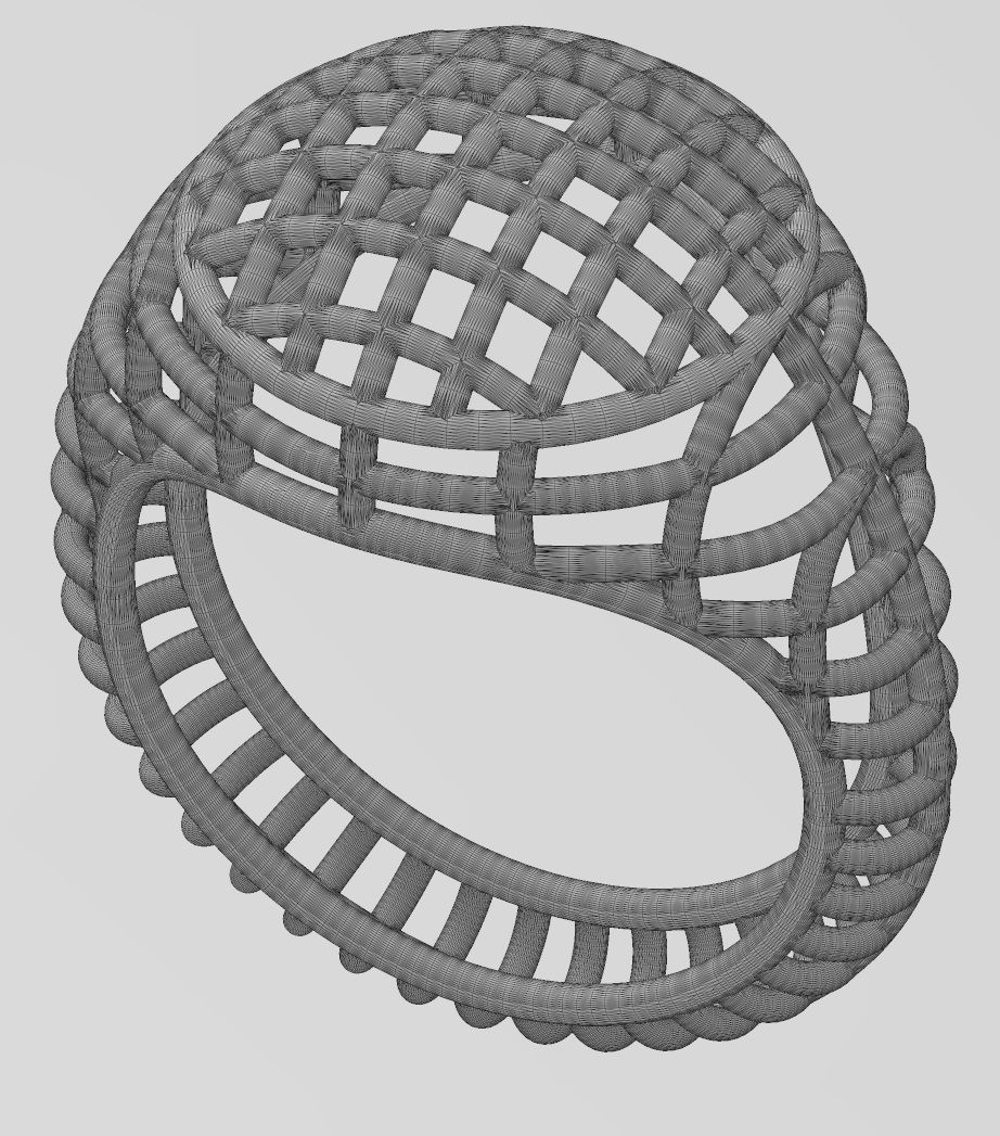 Wire mesh dome top ring 3D model 3D printable CGTrader