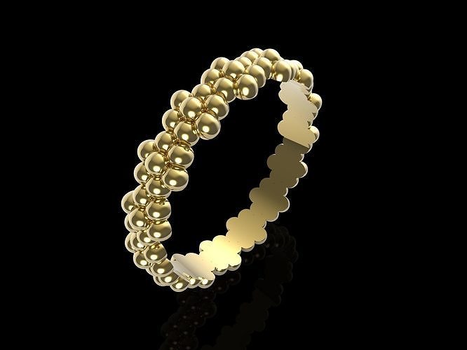Classic Daisy Flower Band Ring 3D model 