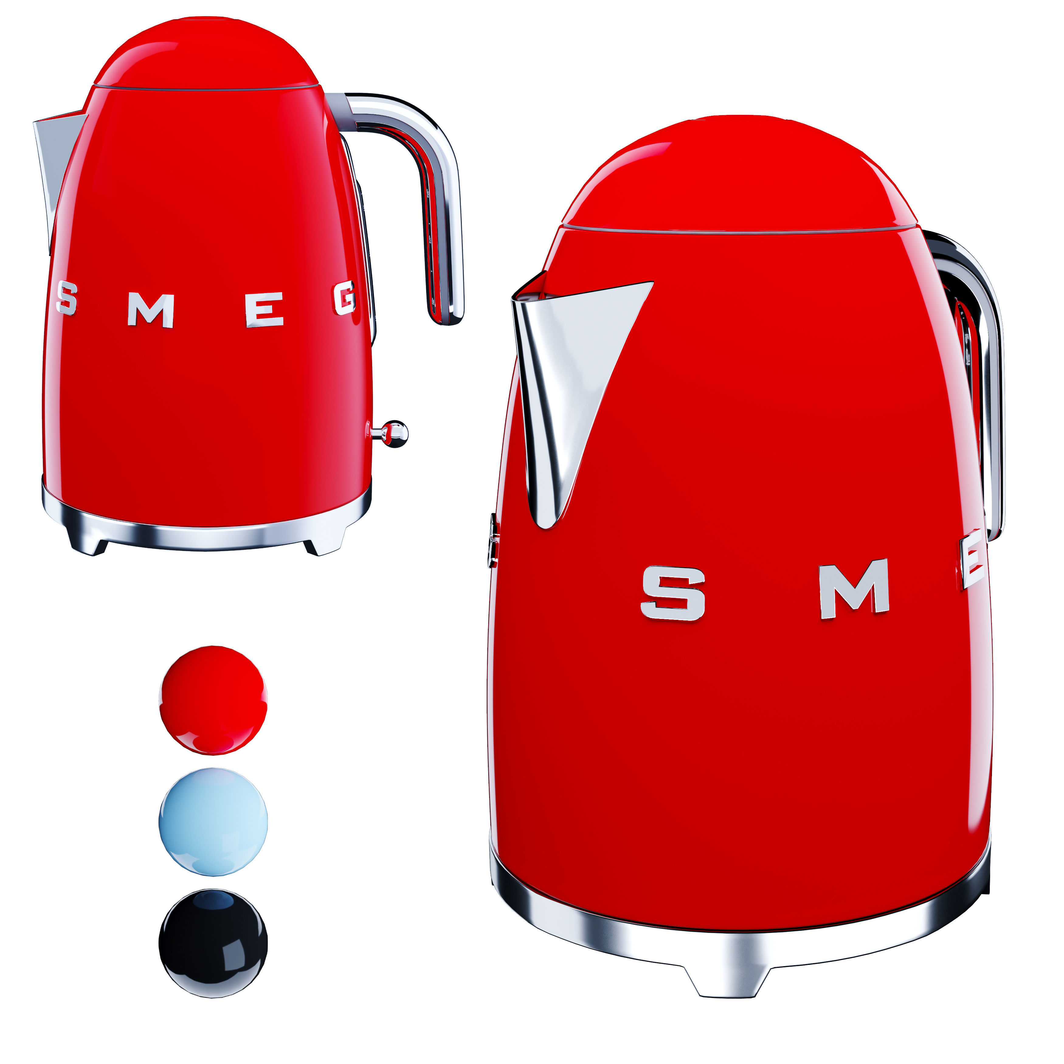 kitchenware 3D model Smeg kettle CGTrader