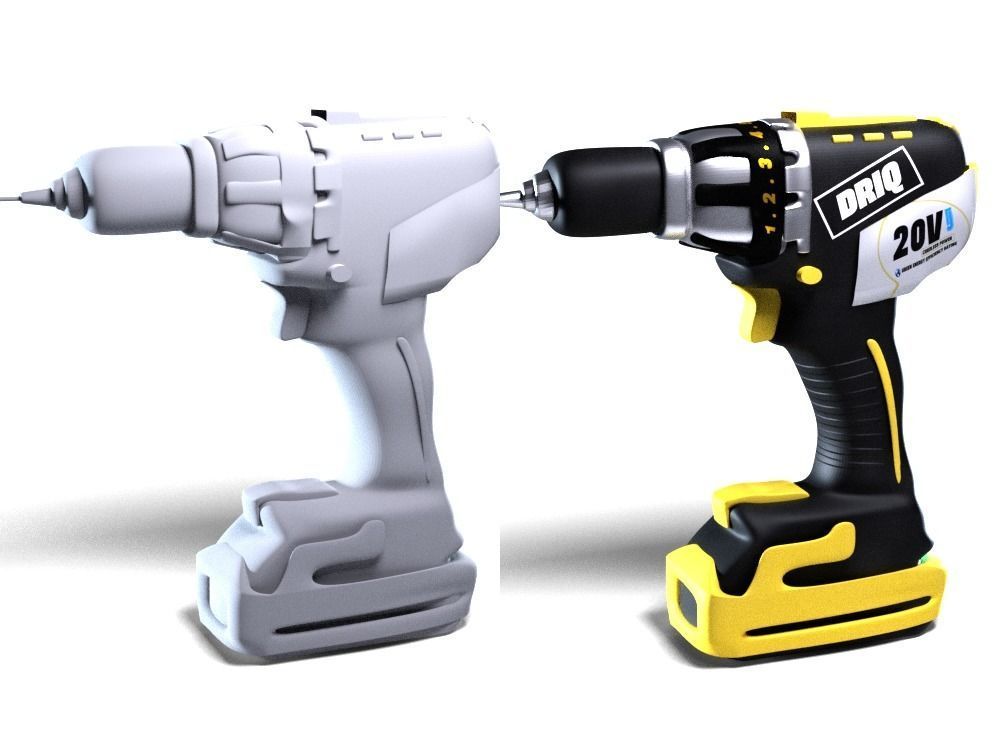 Low Poly Drill Blender FBX Textures included 3D model CGTrader