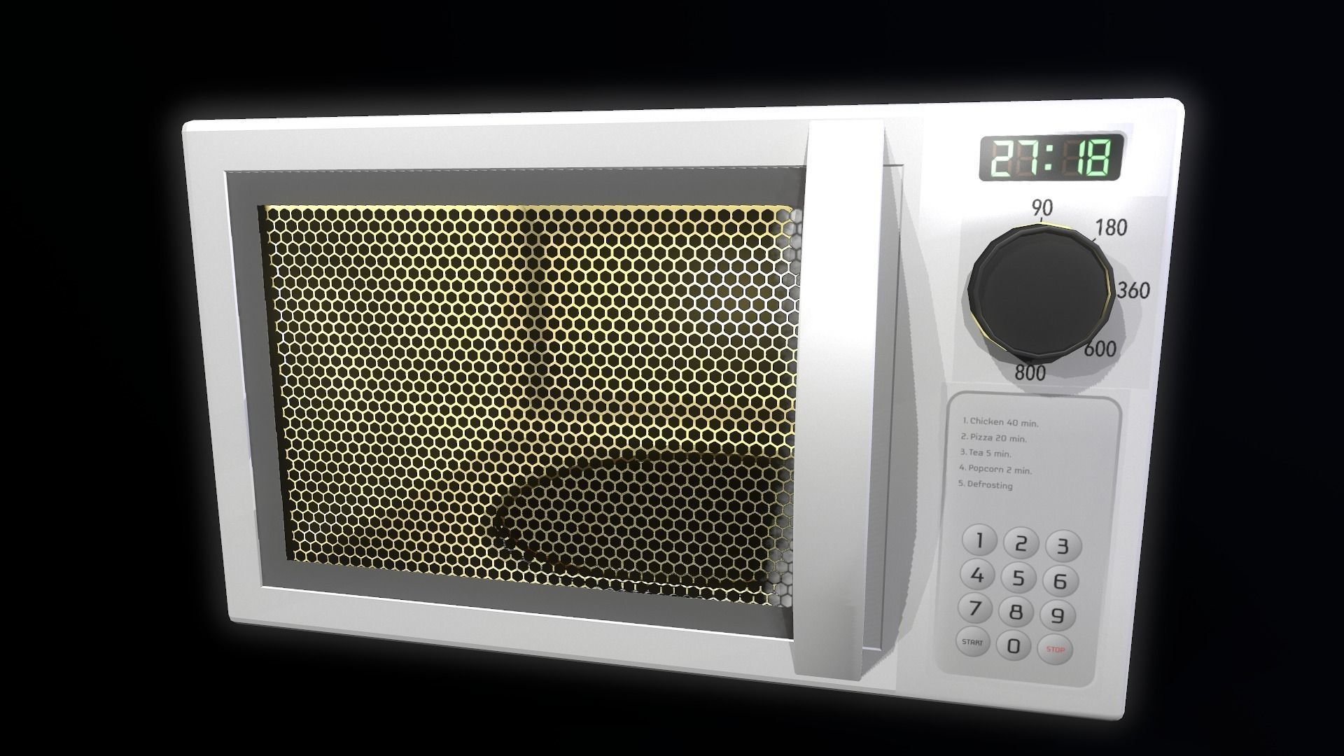 Microwave 3D asset gameready CGTrader