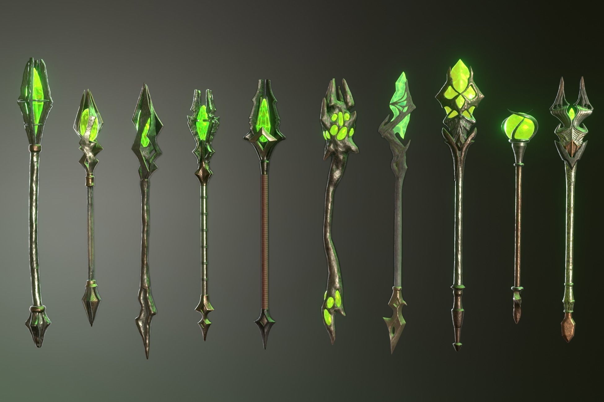 3D asset Fantasy staff pack02 CGTrader