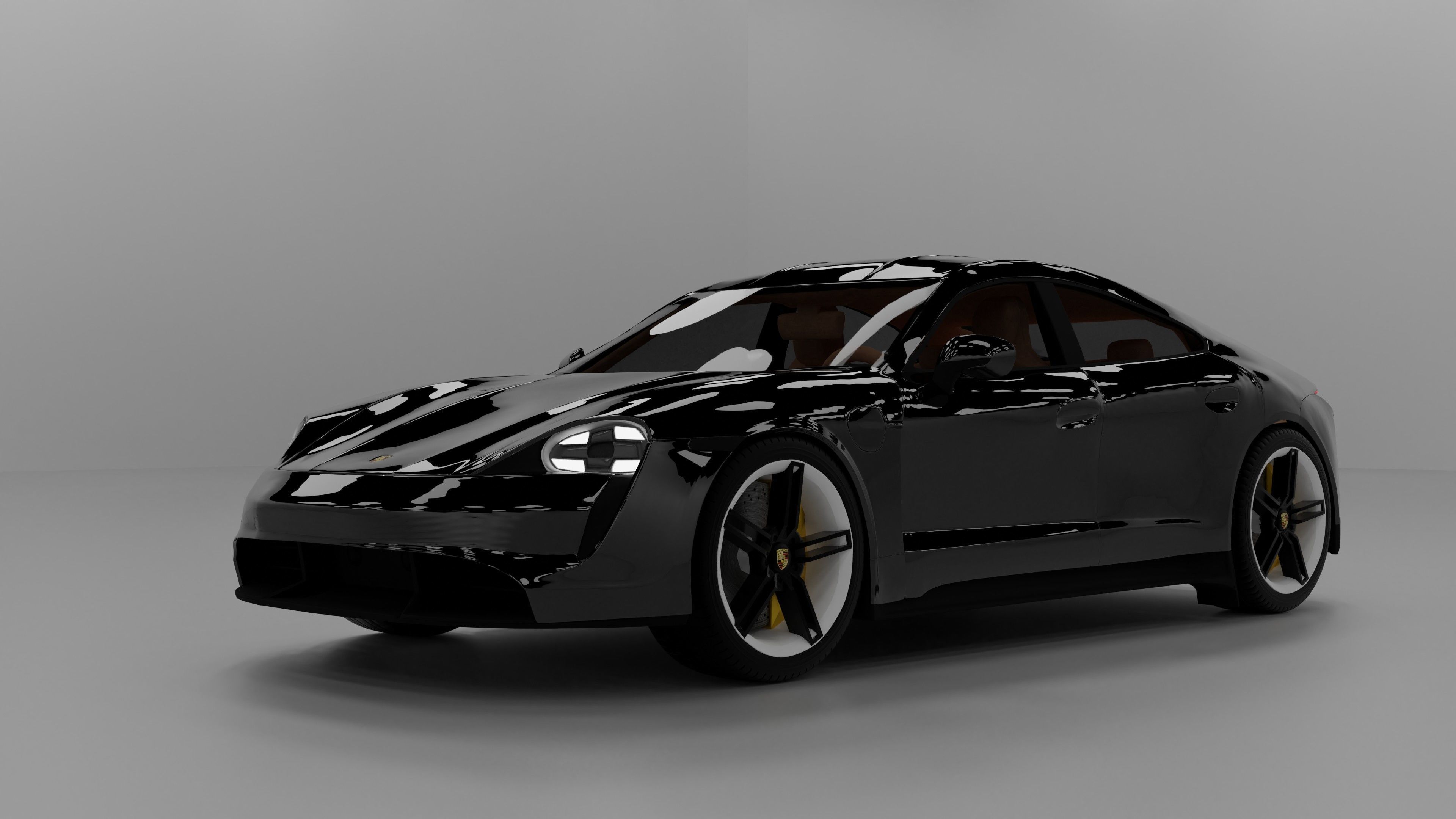 Porshe Taycan Colored Texture 3D blend fbx dae obj ply Model