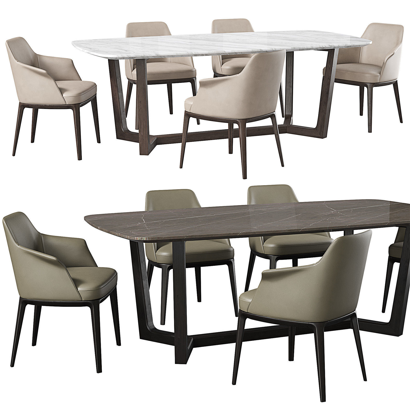 Poliform Concorde and Sophie armchair contemporary 3D