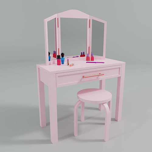 Toy Vanity Table And Stool 3d Model Cgtrader Toy Vanity Table And Stool 3d Model, Toy Vanity Table And Stool