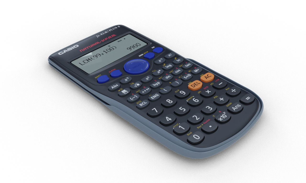 Casio FX82AU PLUS II Scientific Calculator 3D model CGTrader