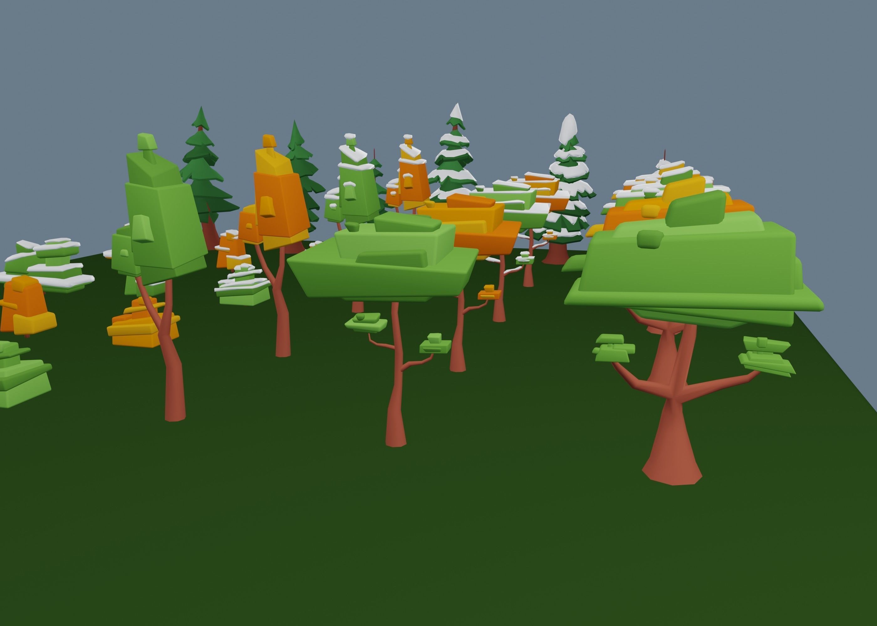 3D model Low Poly Game Ready Trees Pack VR / AR / low-poly | CGTrader
