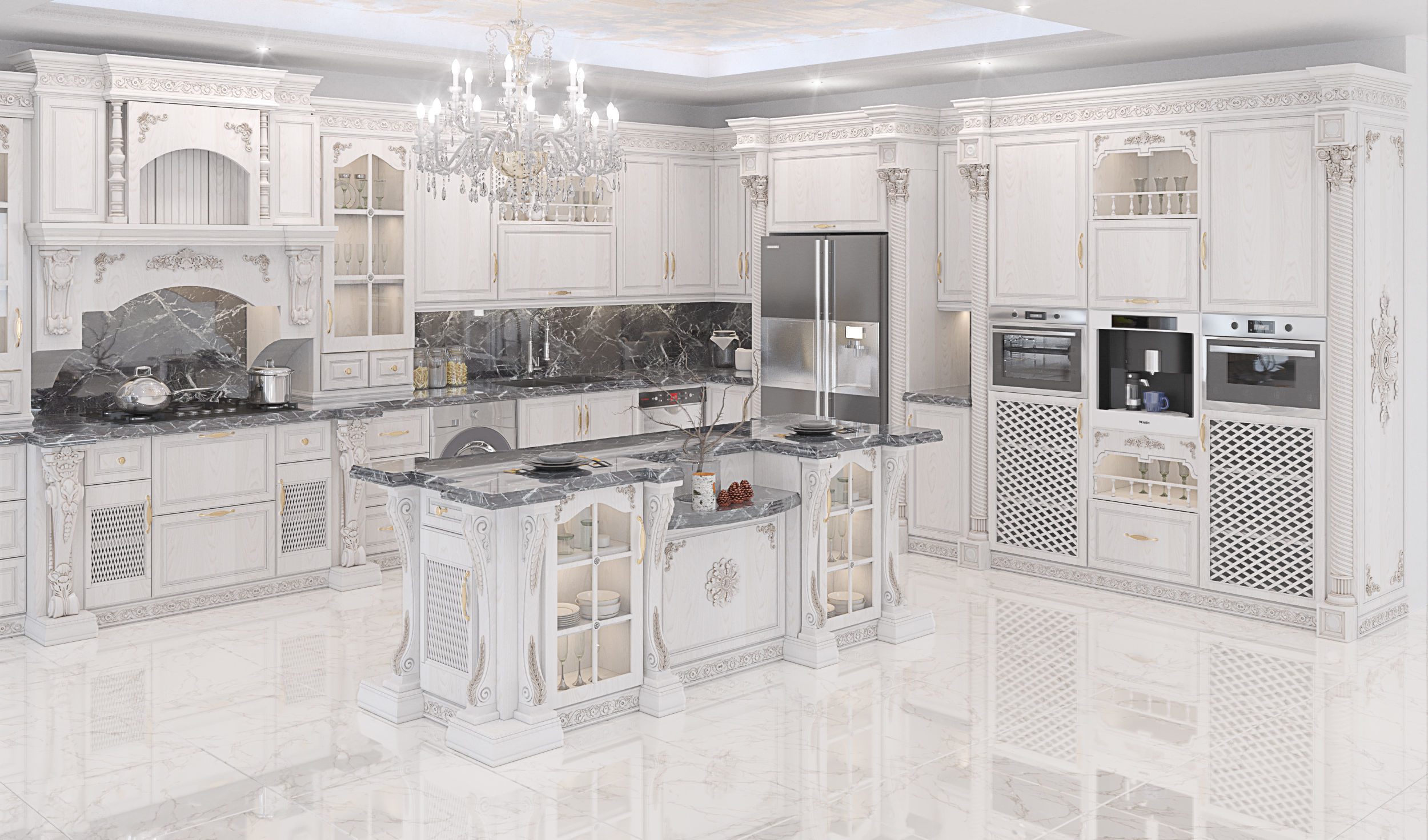 Classical 3d Classic Kitchen Design Cgtrader