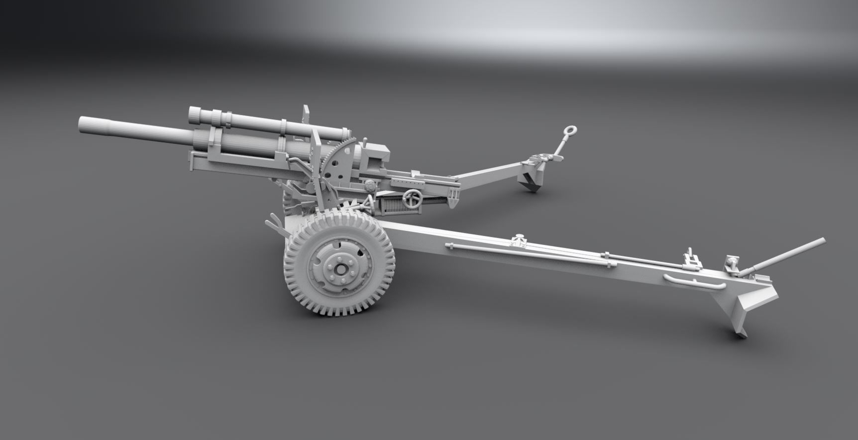 M101 Artillery Scale model 3D model 3D printable | CGTrader
