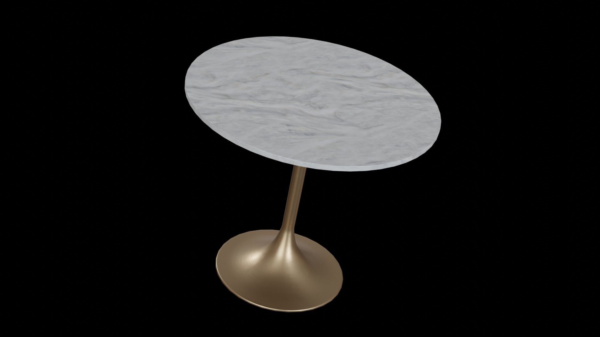 3D model Leilani Tulip Dining Table marble top white VR / AR / lowpoly