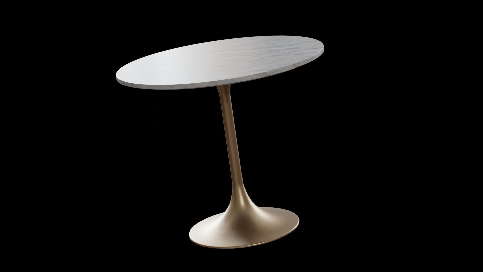 3D model Leilani Tulip Dining Table marble top white VR / AR / lowpoly