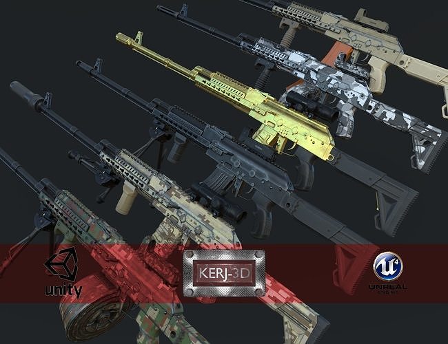 3D model ASR-16 ak - rifle VR / AR / low-poly | CGTrader