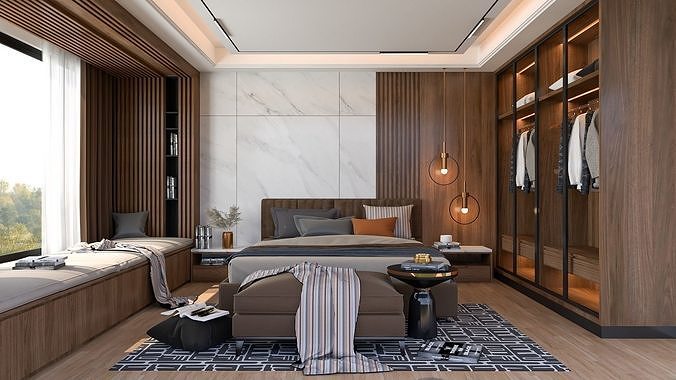 Modern bedroom interior design 5D model Modern bedroom interior design 5D model