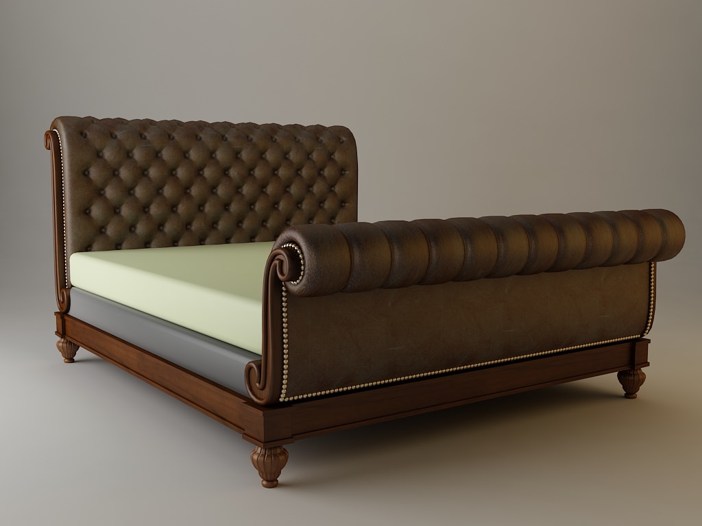 Sleigh Bed Detailed