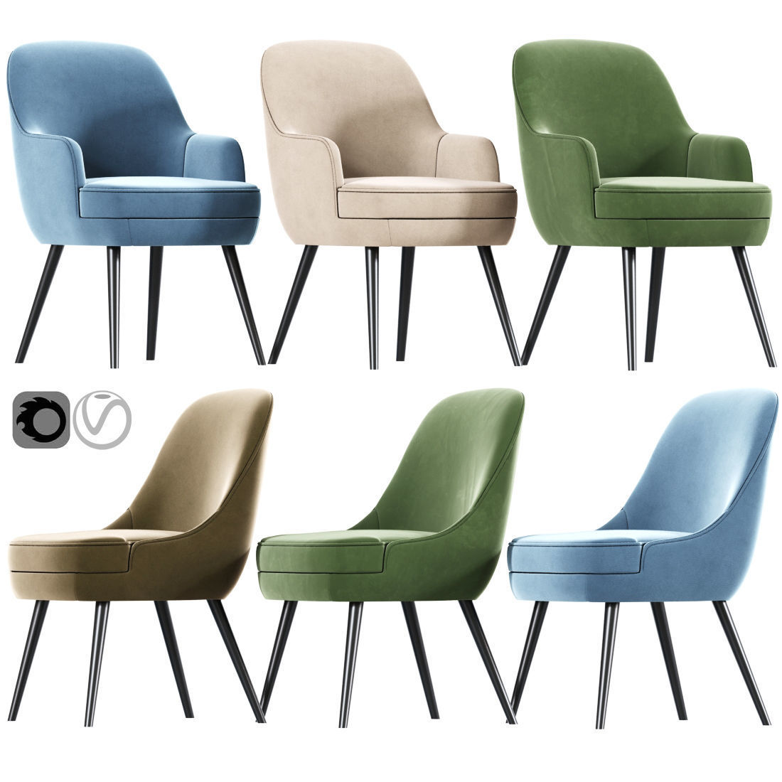 375 Walter Knoll Dining Chair 3D model MAX OBJ