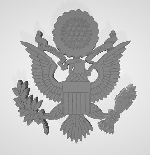US Army Air Force Officer Cap Badge 3D 