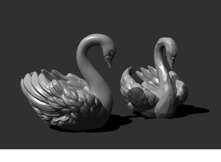 2 swan for 3d printing 3D model 3D printable | CGTrader